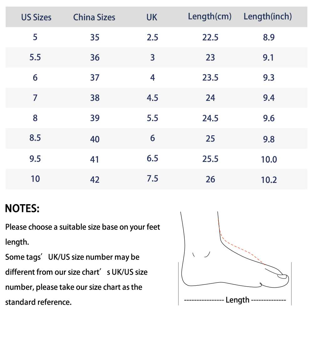 bombas-slippers-size-chart